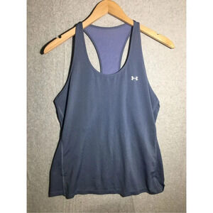 Womens Under Armour Tank top Dusty Blue Workout Athletic Casual Racerback